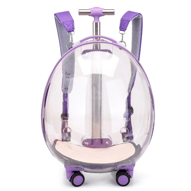 

Переносная сумка-рюкзак для кошек, расширяемая, с прозрачным окном, вместительная, на колесиках