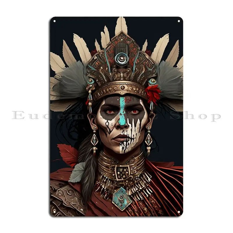 Aztec Sun God Tonatiuh Xolotl Aztec God Nahuatl Quetzalcoatl حانة معدنية الديكور جدار جدارية سينما تين تسجيل ملصق #5