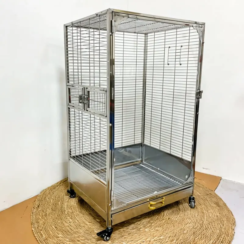Stainless steel splash-proof solid steel rod large station bird cage villa cage