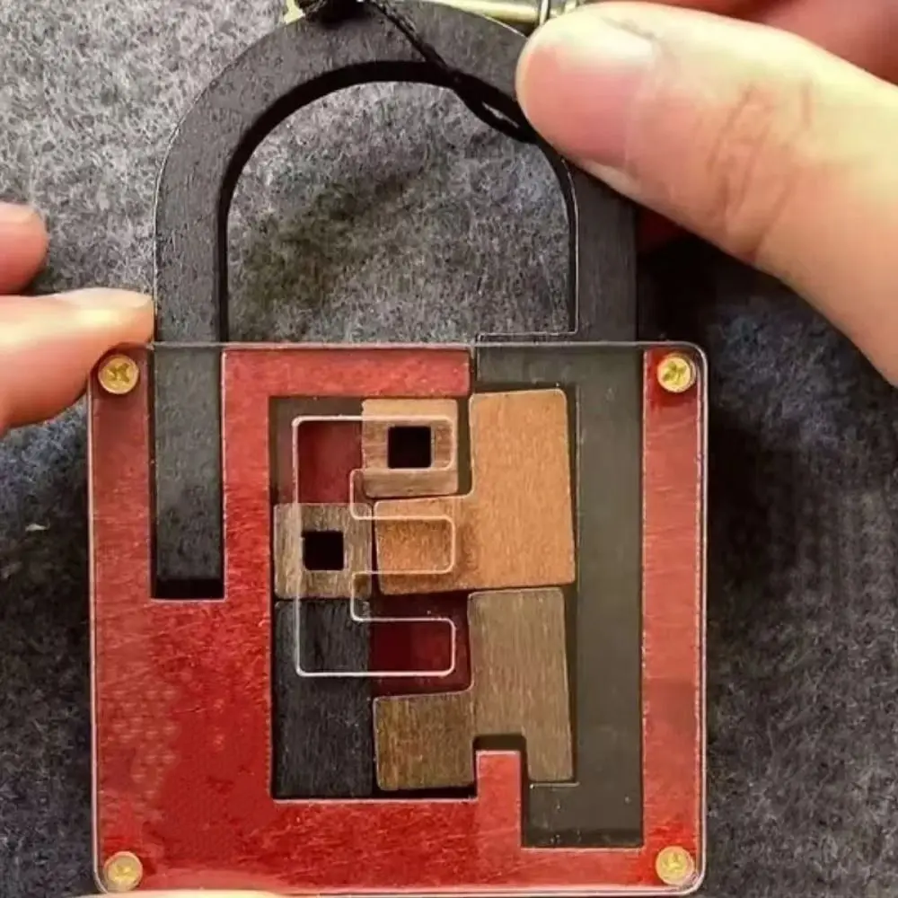 Wooden Brainteaser Puzzle Cognitive Development Logic Mind High Difficulty Puzzle Challenging IQ Maze IQ Lock Challenge Adults