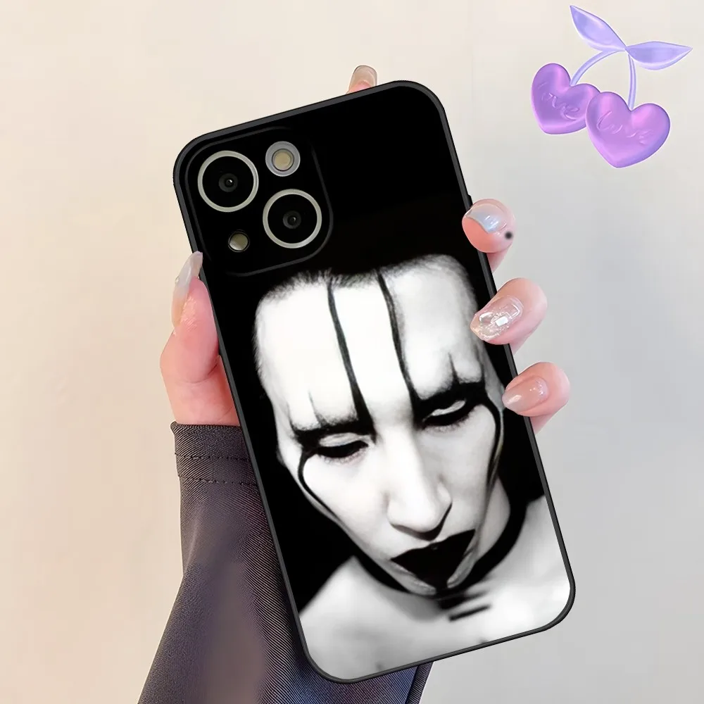 Marilyn Manson Rock musician Phone Case for 14 Pro Max for Apple iphone 15 13 14 12 Mini 11 Xr X Xs Pro Max 8 6s 7 6 Plus Back C