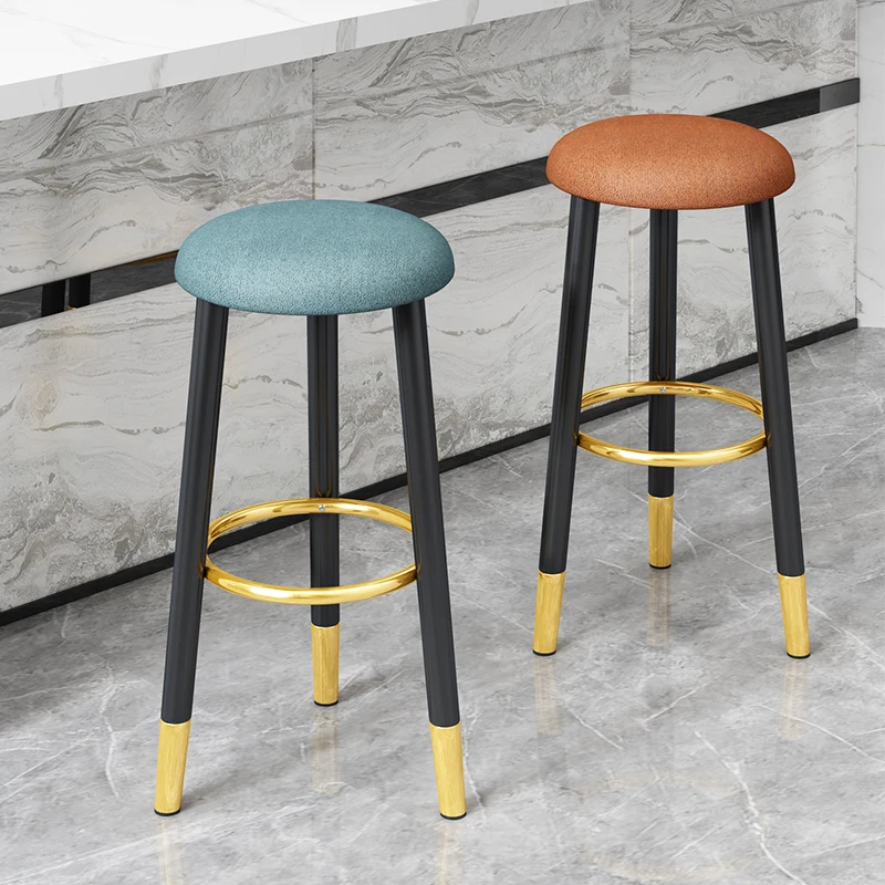 Bar Chair Bar Stool Counter Thickened Light Luxury Bar Stool High Foot Front Desk Stool Simple Foot Pedal Home