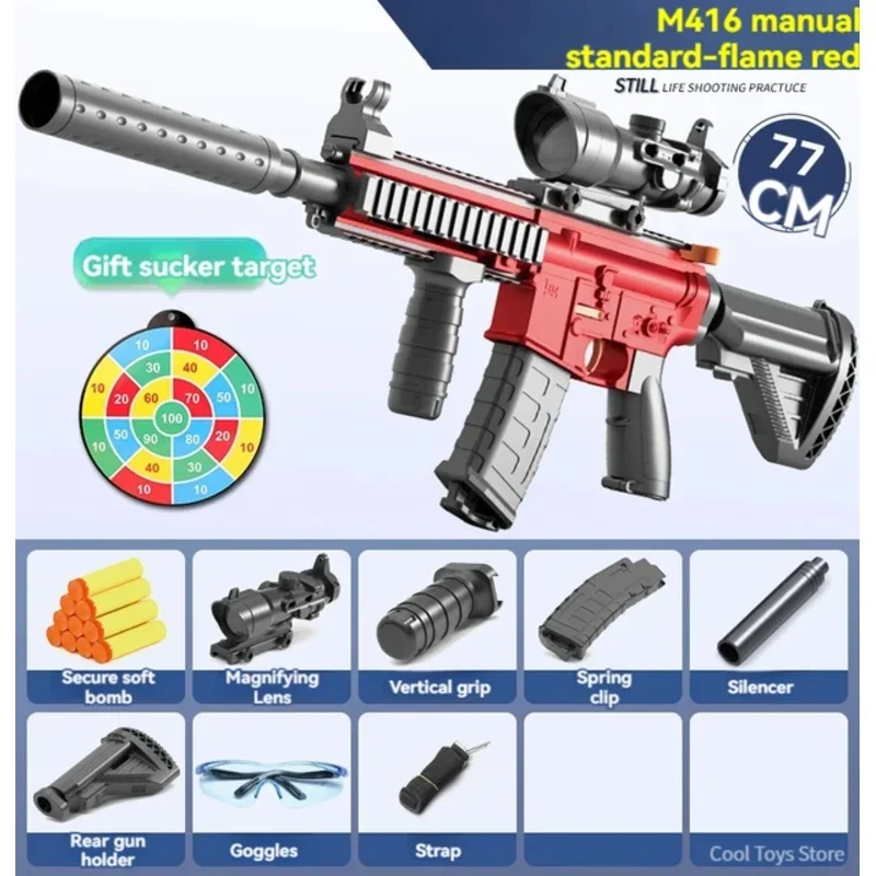 Spielzeug für Jungen Pistole M416 Spielzeug Gewehr Scharfschütze Soft Bullet Waffen manuelle Trägerrakete Schaum Dart Blaster Luftpistole für Kinder Schieß spiel