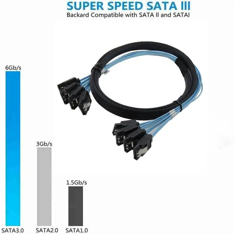 Интерфейсный кабель SATA 4 и 6 Sata 3,0 7P с плетеными сетчатыми кабелями 6 Гбит/с скорость Интернета для компьютера хоста жесткого диска SSD оптический диск