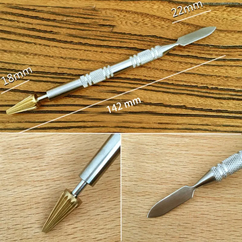 DIY Stainless Steel Hand Leather Edge Oil Pen Stainless Steel Dual Head Glue Painting Roller Stick For Leather Handicraft Tool