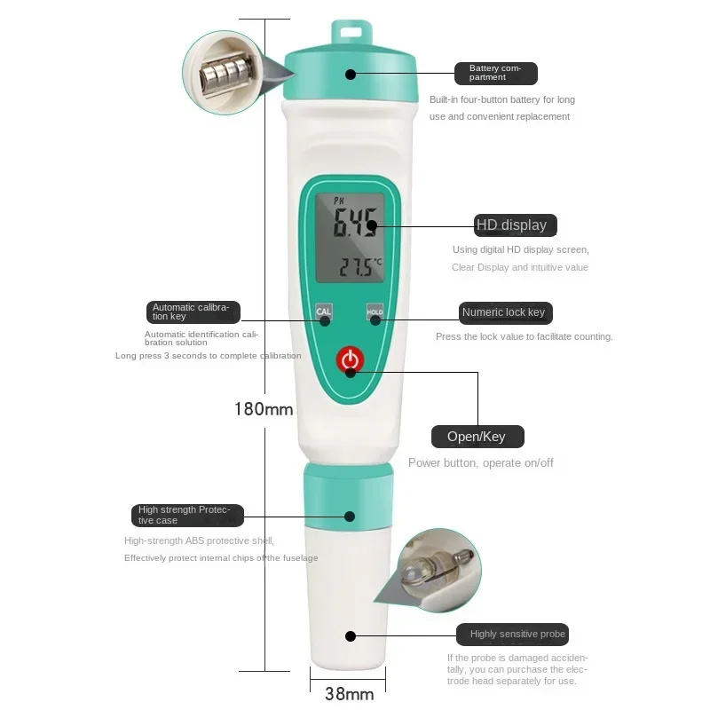 Written Test PH Testing Pen Acidometer Ph-220 PH Tester Pen TDS Meter Electrical Conductivity Meter