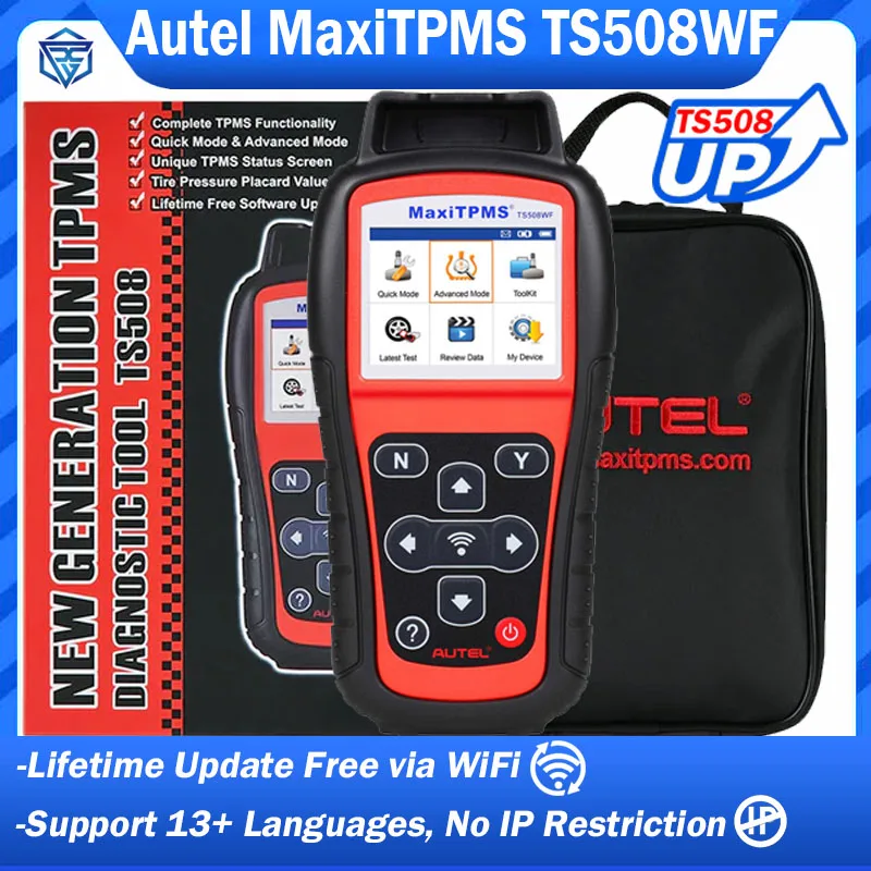 New Autel MaxiTPMS TS508WF WiFi TPMS Diagnostic Tool Program MXSensor Read Clear DTC OBD2 TPMS Relearn Tool Free Update PK TS508