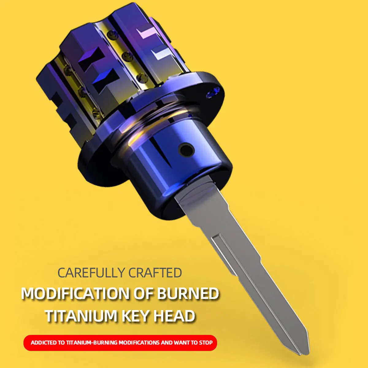 Motorcycle CNC Burnt Titanium Key Head Modified Universal Key Cover Gear Hexagonal Titanium Burnt Key Head Accessories