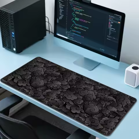 Japanese Clouds Mouse Pad Black Large Gaming Desk Mouse Mats xxl 40x90cm Non-Slip Rubber Base Big Computer Keyboard Mousepad