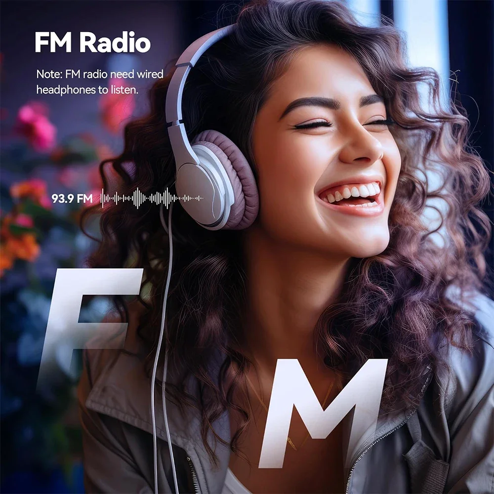 1.8 Polegada portátil mp3 player tipo-c bluetooth5.4 compatível teclas de toque música estéreo com alto-falante de alta fidelidade gravação de rádio fm e-book