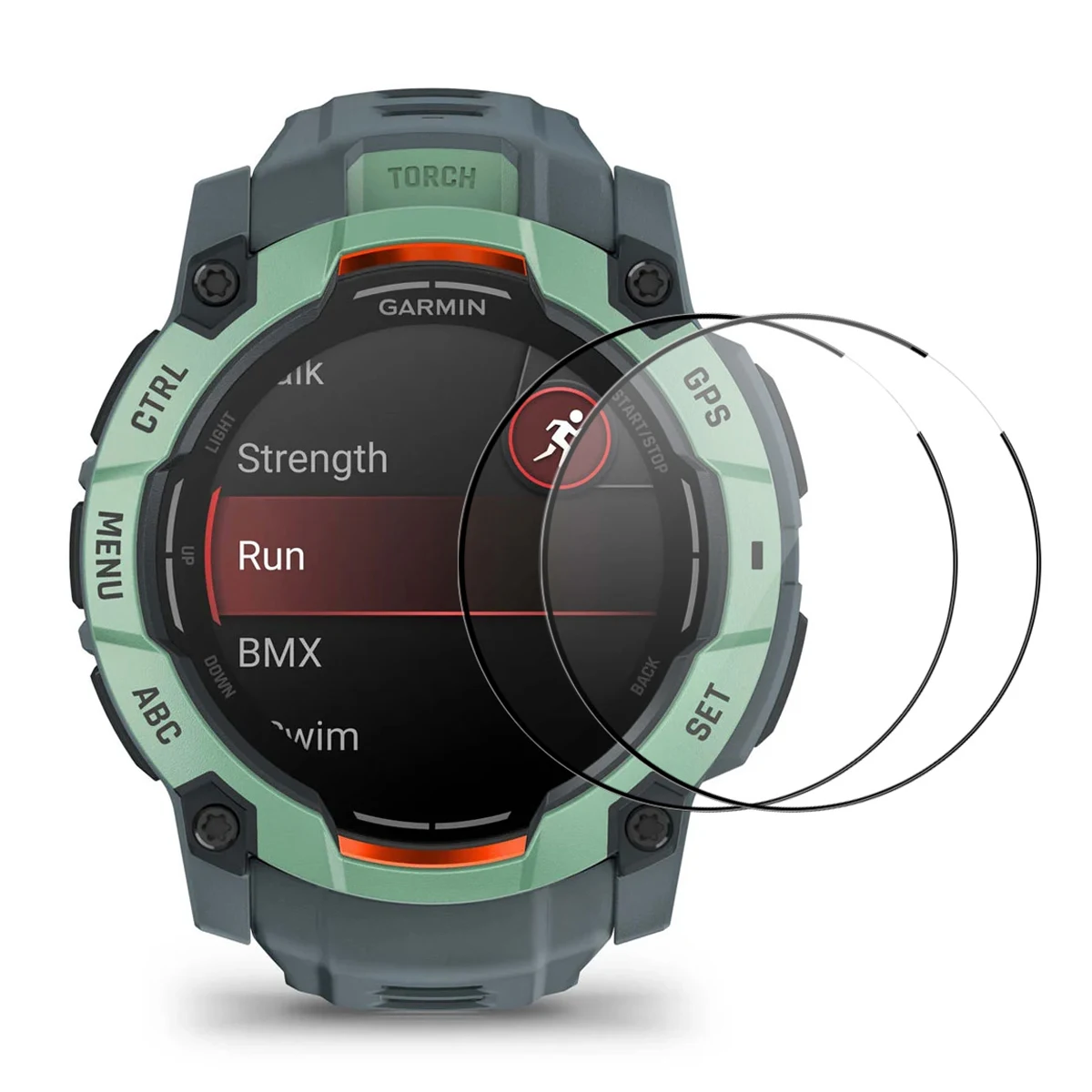 

Для Garmin Instinct 3 50 мм 2 шт. Защитная пленка для экрана 3D изогнутый ПК + ультра прозрачная пленка из ПММА - черный