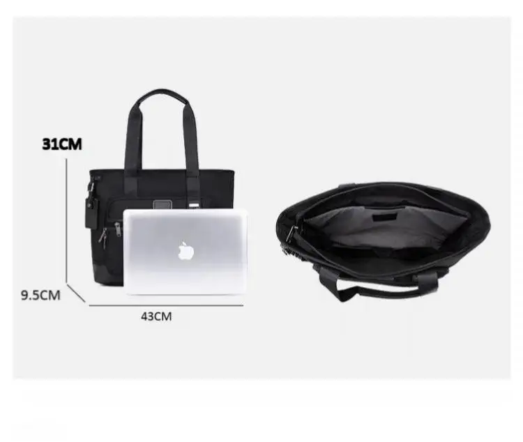 حقيبة يد نايلون بسيطة للرجال، حقيبة كتف أفقية مع جيب للكمبيوتر المحمول، حقيبة يومية متعددة الاستخدامات 2223309ALPHA #3