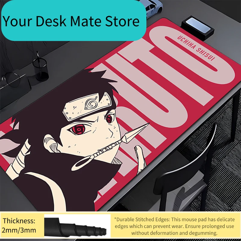 

Белый коврик для мыши XXL с окантовкой, для ПК, клавиатуры, ноутбука, игровой, с изображением Наруто, Шисуи, Учихи, аксессуары, коврик для мыши