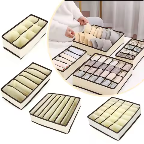 6/7/8/24 Grid Organizer For Underwear Socks Bra Pants Scarf Tie Storage Box Jeans Clothing Organization Dividers For Drawers