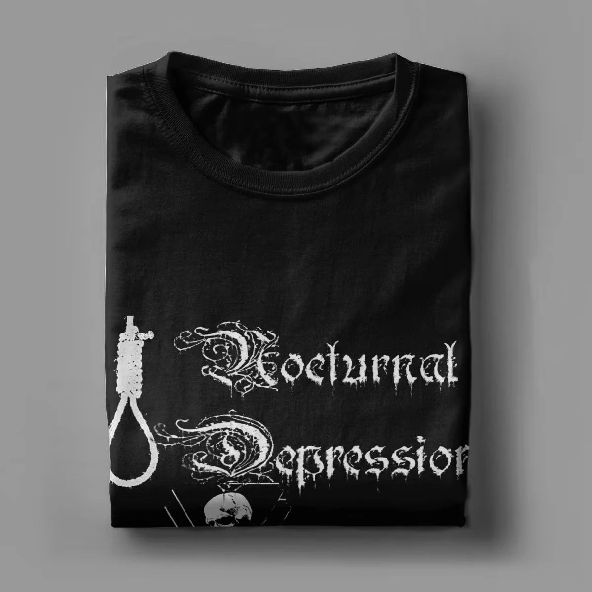 الرجال النساء تي شيرت الاكتئاب الليلي خمر 100% القطن تي شيرت قصير الأكمام الأسود المعادن الفرقة تي شيرت طاقم الرقبة حجم كبير