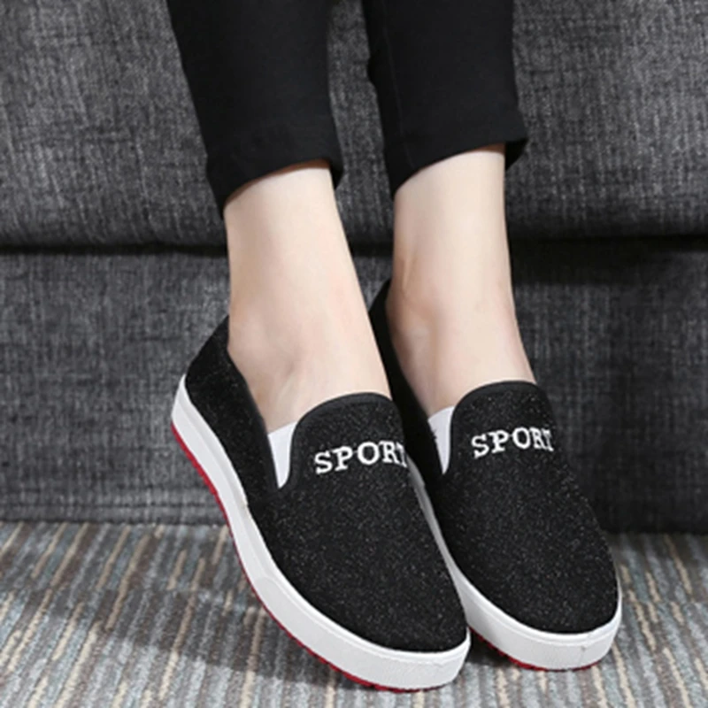 Girseaby Woman Spring Autumn Comfortable Flats canvas shoes Round toe Flat Slip on Asakuchi Large size 35-40 Casual Date F950