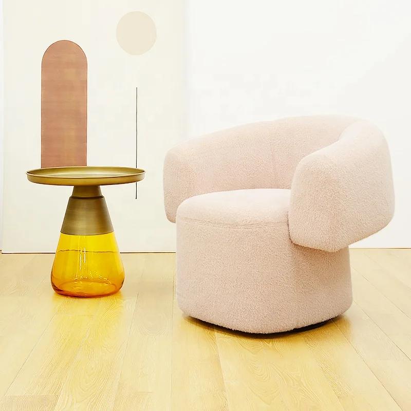 Comfortable Living Room Simple Sofa Hotel Bedroom Modern Living Room Chair Pink Armchair