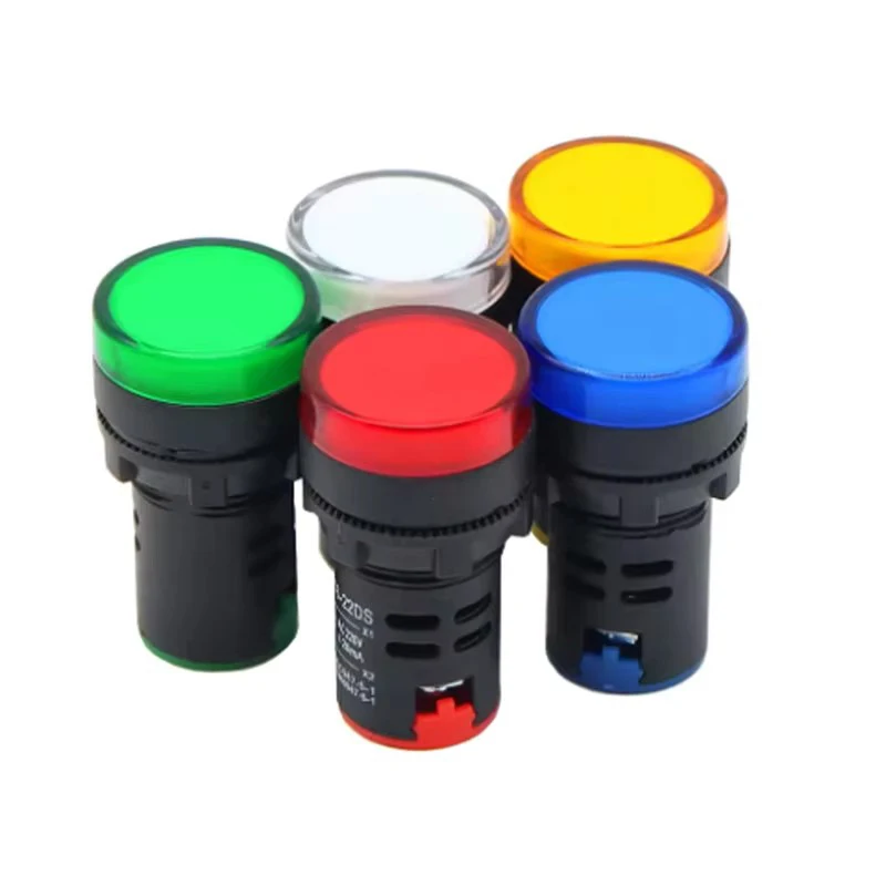 Universal 22mm LED Pilot Light AD16-22 12V 24V DC 220V AC for Control Panel CNC PLC Power Signal Indicator Industrial Equipment