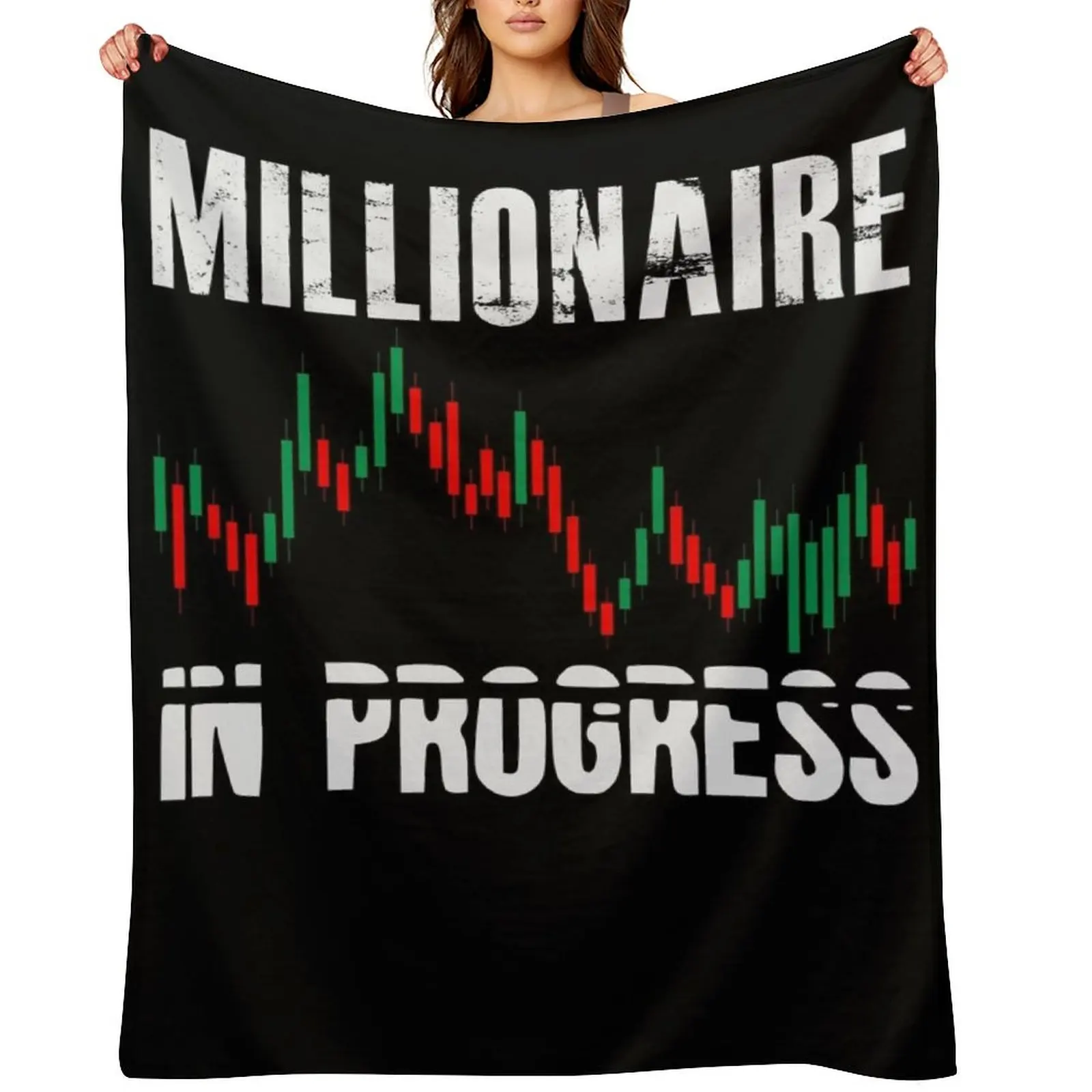 

Millionaire In Progress Daytrader Trader Trading Throw Blanket Bed For Decorative Sofa Large Hair Blankets