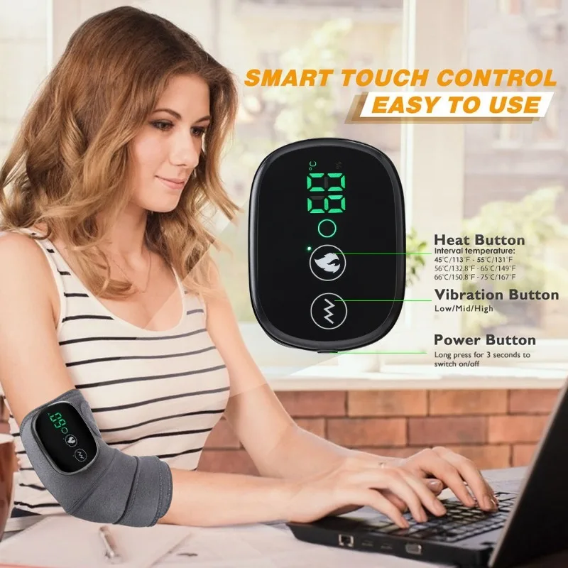 

Electric Heating Massage Pad for Knee Shoulder and Elbow Pain Relief Multipurpose Warming Therapy for Joints and Arthritis