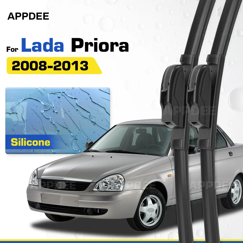

Silicone & Rubber LHD&RHD Front Wiper Blades Set For Lada Priora 2170 2171 2172 2008-2013 Coated Windshield Window Brushes