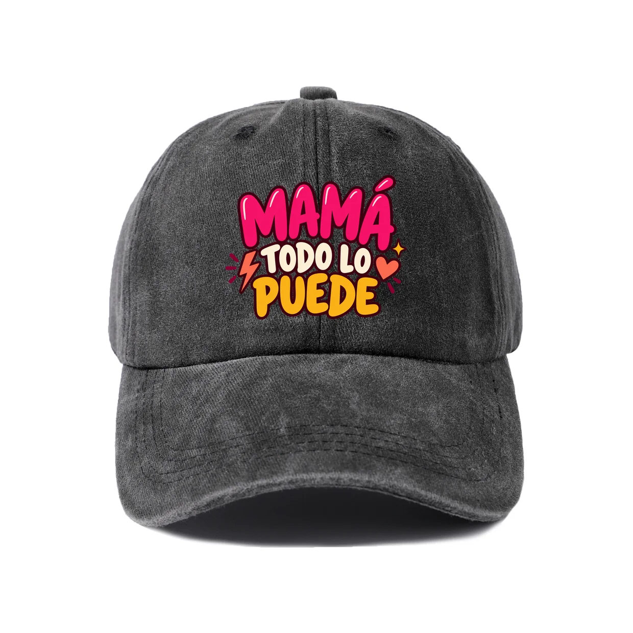 Mama Puede Graphic Vintage Washed Baseball Cap, Adjustable Unisex Dad Hat, Weekend Gift