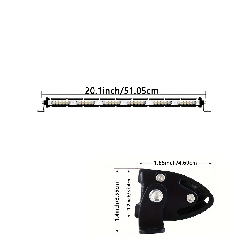 2PCS 20-Inch LED Off-Road Light Bars, lightweight Slim Work Lights, Suitable for Off-Road, Trucks, SUVs, ATVs, UTVs, Tractors, and Boats; Two-Piece Set Comes with Mounting Screws