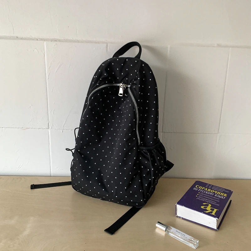 

Fashion Polka Dot Backpack Women Lightweight Casual and Simple Commuting Shoulder Bag Large Capacity Laptop Student Book Bag