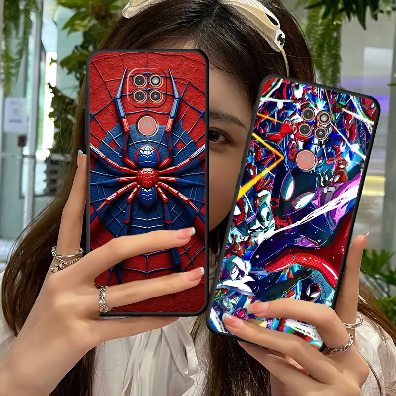 Case for Motorola G60 G22 Edge 30 G53 G30 40 G52 G31 G71 G72 G51 G60s G32 One Fusion G50 Phone Cover Cartoon Marvel Spiderman