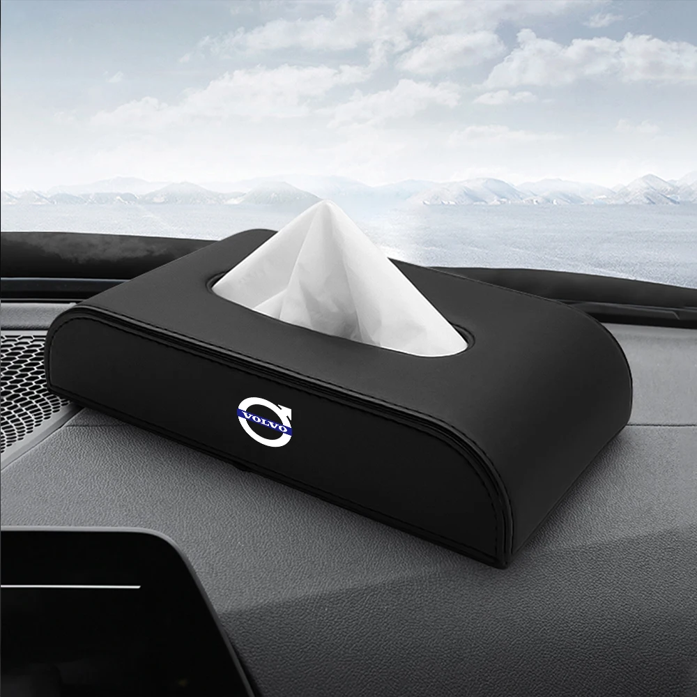 

New 3D Leather Tissue Box Drawer Desktop Kitchen Napkin Storage Boxes For Volvo Rdesign T6 AWD C30 S40 S60 S70 S80 V40 V50 V70