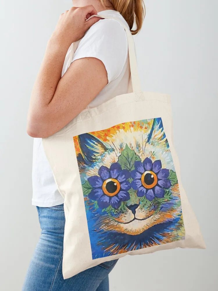 

“Cat With Blue Petals” by Louis Wain Tote Bag woman shopping bag shopper bags shoping bag Women's handbag