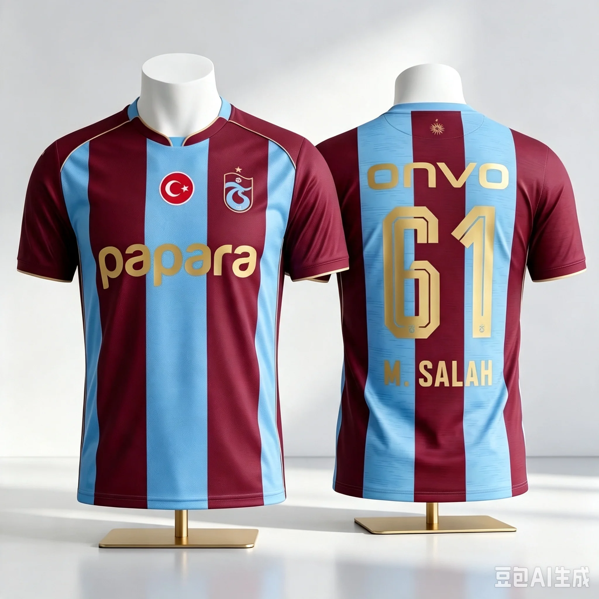 Trabzonspor Salah 61# Football Jersey Men Summer New 3D Print Sports Football T-shirt Breathable Quick Drying Clothing Moto