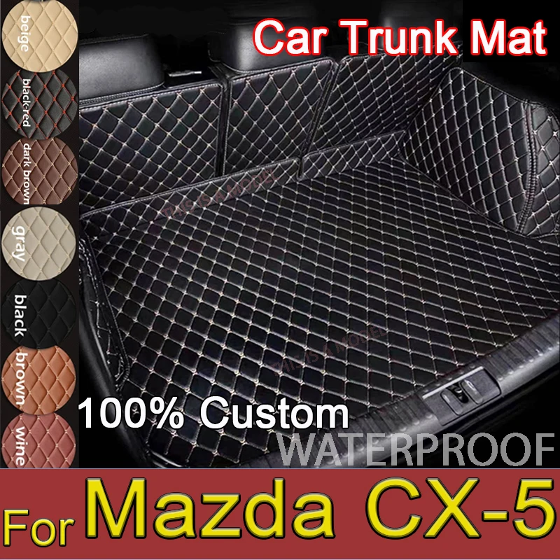 For Mazda CX-5 CX5 CX 5 KF 2017 2018 2019 2020 2021 2022 Leather Rear Trunk Mat Liner Floor Tray Carpet Mud Pad Guard Protector