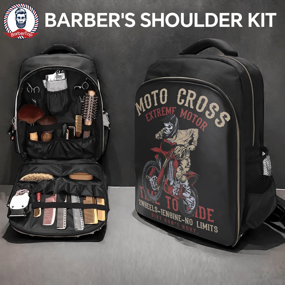 

Professional Salon Barber Storage Organizer Bag Multifunctional Adjustable Strap Travel Bag Barber Shop Tools Backpack