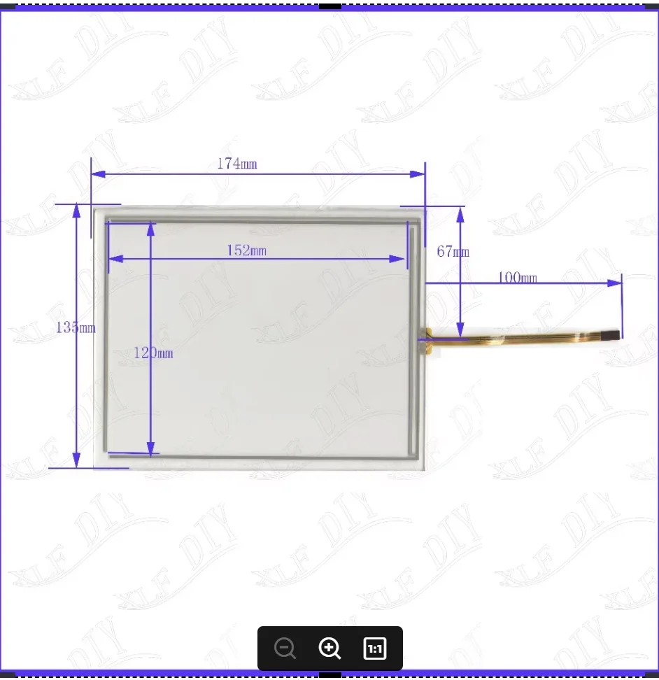 ZhiYuSun 8 بوصة 4 خطوط المقاومة شاشة تعمل باللمس 174 مللي متر * 135 مللي متر لوحة اللمس 174*135 للتطبيقات الصناعية #1