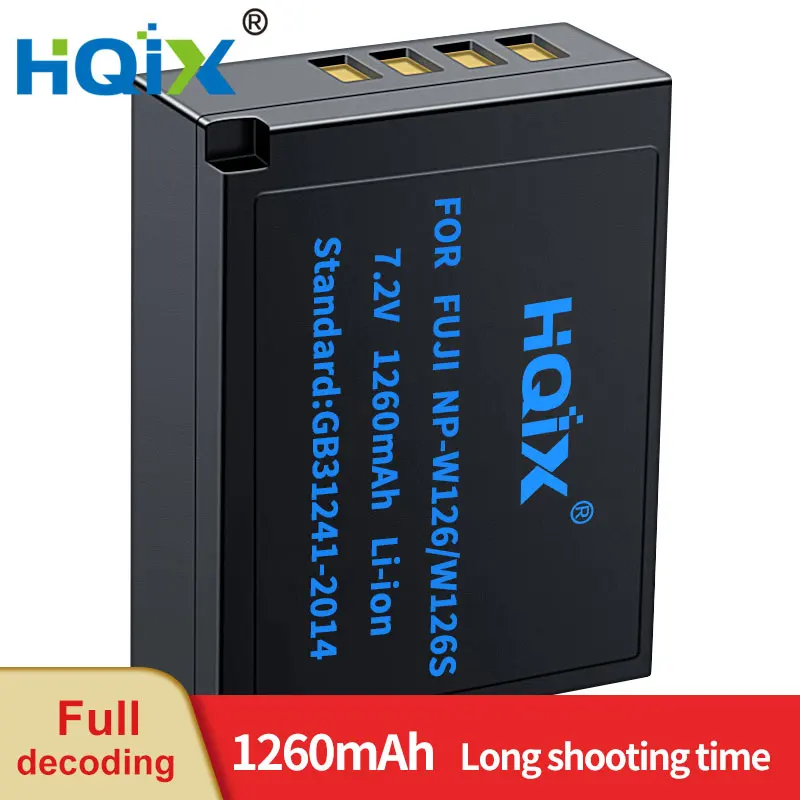 HQIX for Fujifilm XE3 XE1 X100F XA2 XT1 XT20 FinePix HS50EXR HS33EXR XT3 X-Pro1 Pro2 XE2S XE2 XA1Camera NP-W126S Charger Battery