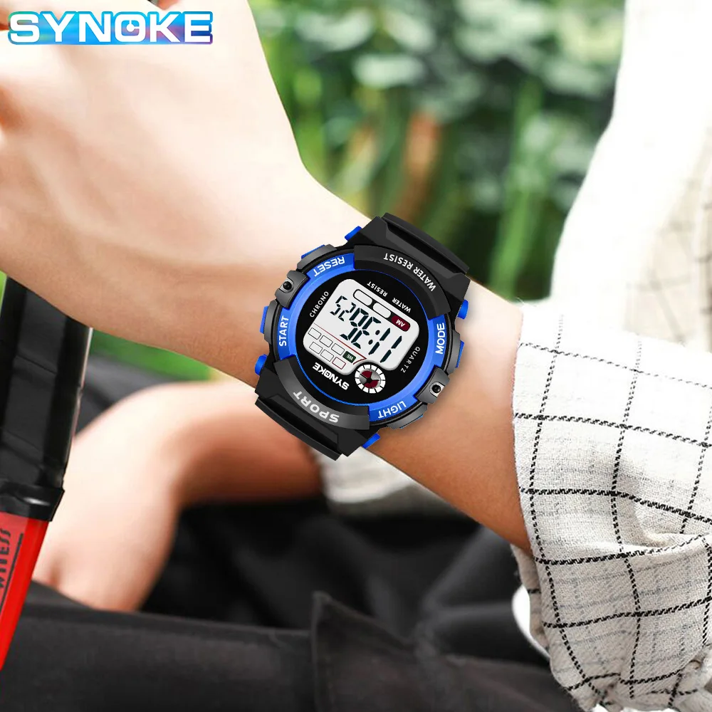 SYNOKE Multifunctional Night Student Children Electronic Watch Sports Waterproof Boy Electronic Watch Waterproof Light Fashion