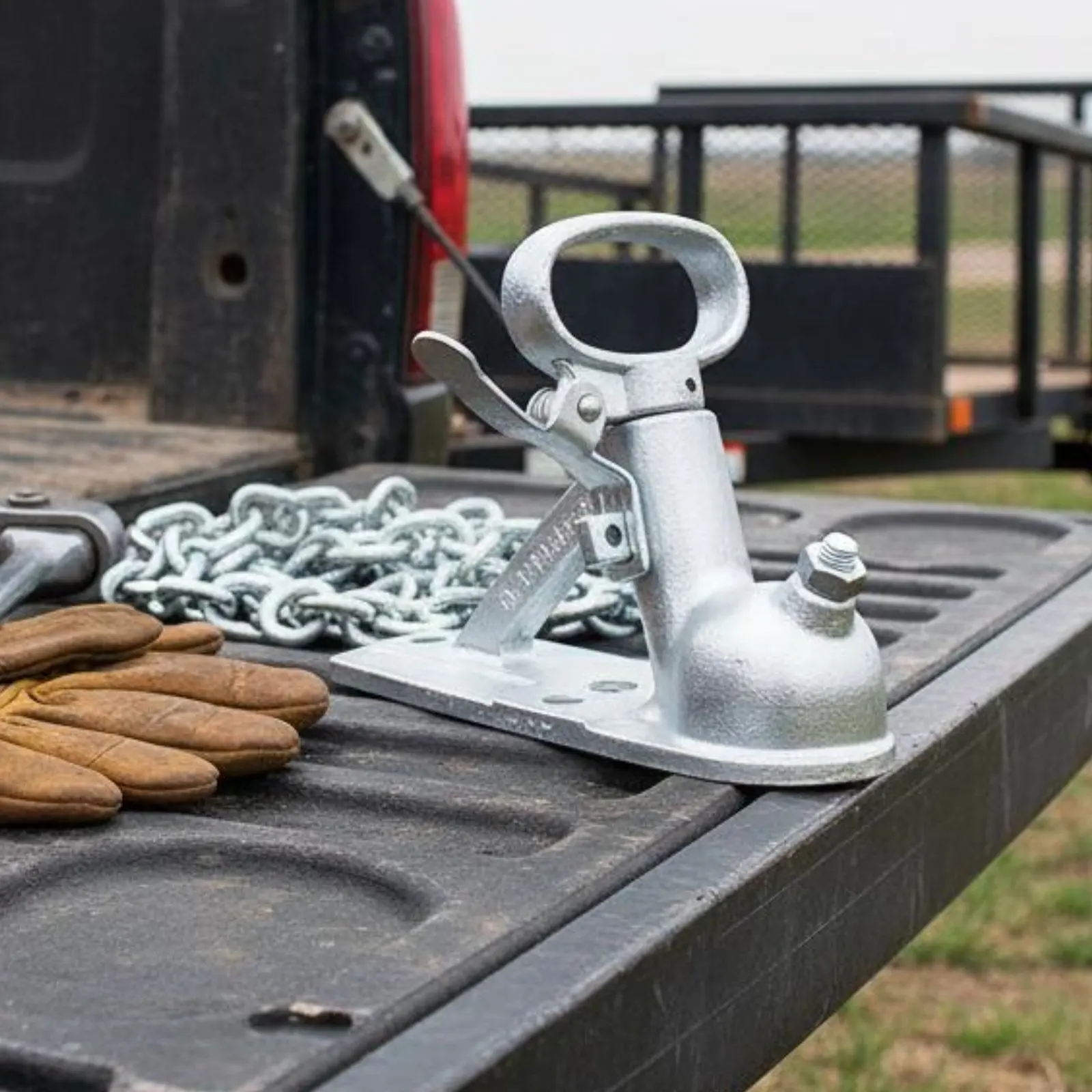 

50 Mm Hauling Coupler Cast Steel Ball Hitch Coupler 4 Hole Hauling Hitch Galvanized Towing Hardware Heavy Duty