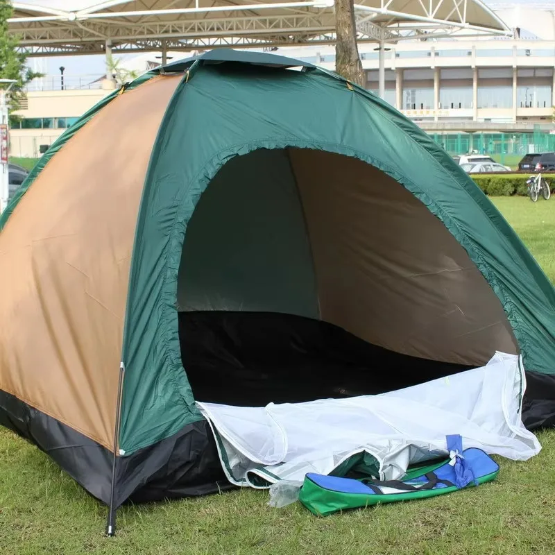 YTYIN 4 Seasons Outdoor Camping Tent Portable Silver-Coated Waterproof Fiberglass Aluminum Poles Straight Bracing Type-for Beach