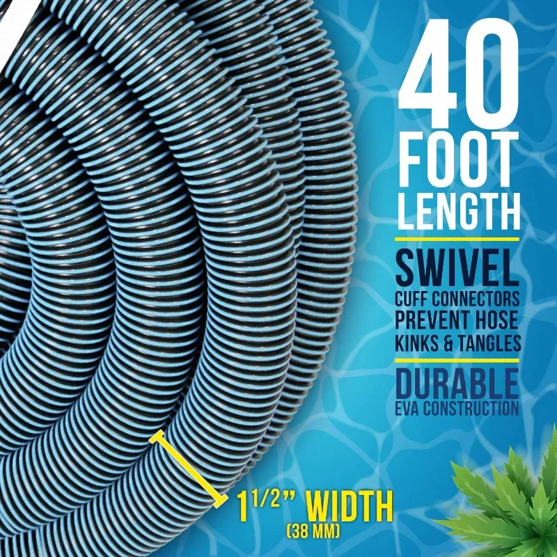 40ft Professional Heavy Duty Spiral Wrap Pool Vacuum Hose