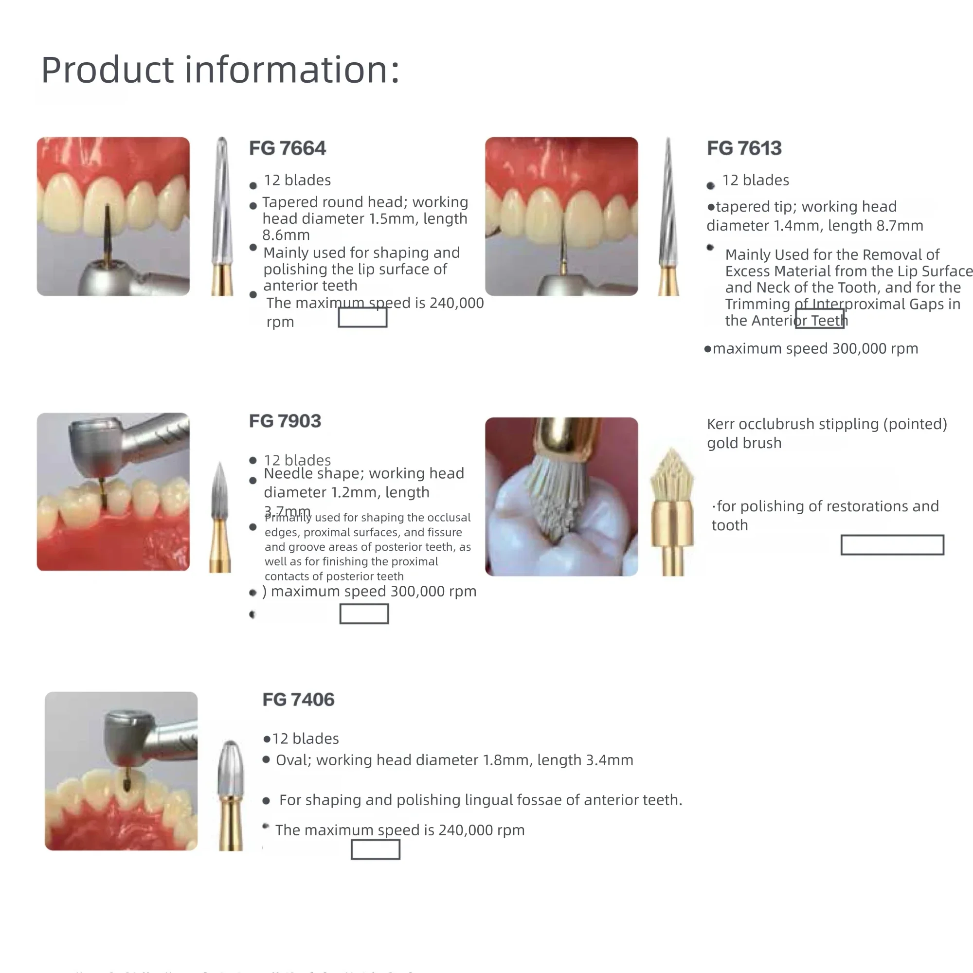

Набор для полировки зубов из 5 предметов/упаковка: стальные полировочные щетки и инструменты для эстетической реставрации из композитной смолы Kerr
