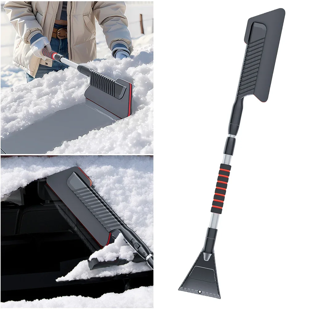 3 In 1 Extendable Ice Scraper Car Snow Shovel Winter Auto Windshield Cleaner Brush Ice Scraping Defrost Broom Car Accessories ﻿