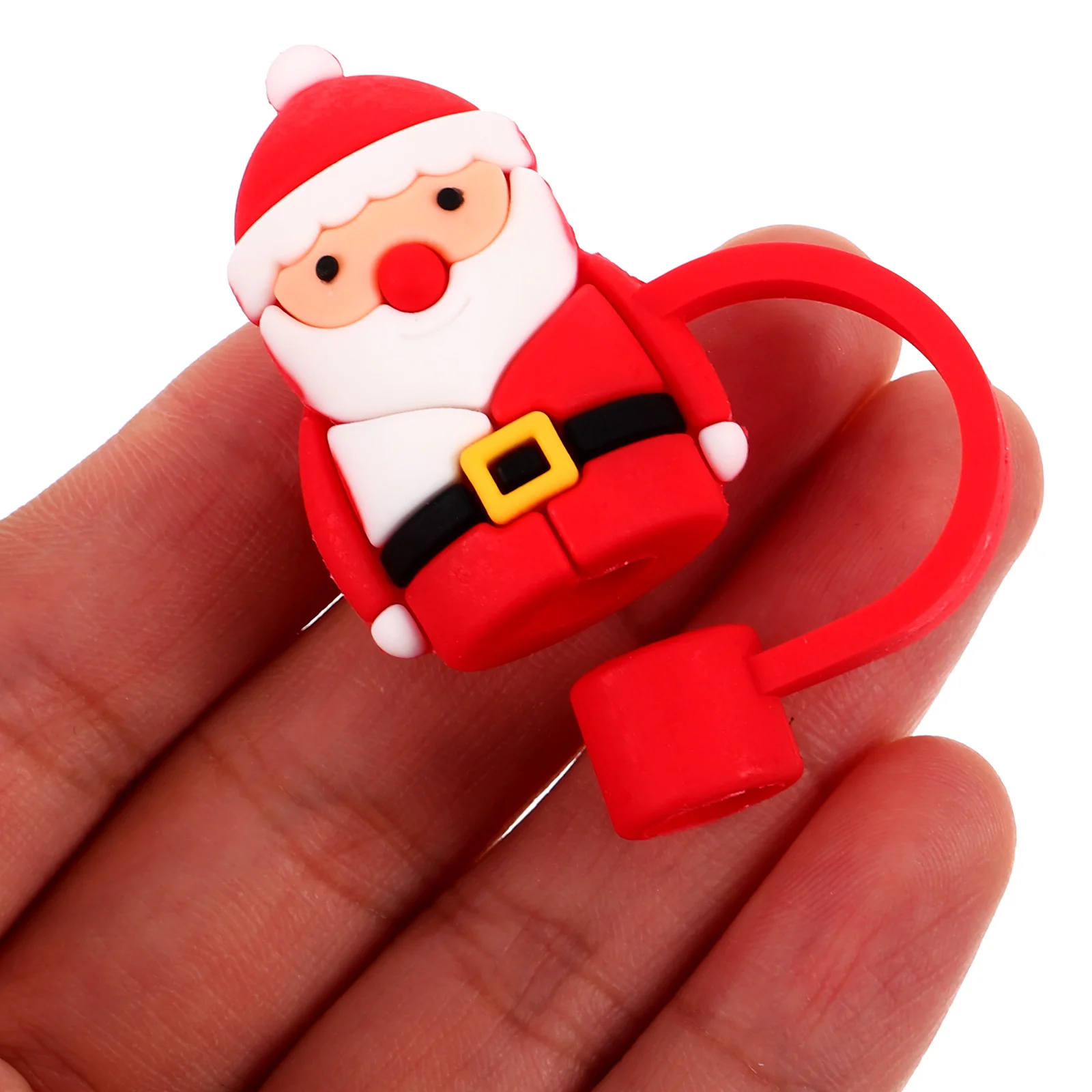 

4pcs Christmas Toppers Reusable Drinking Straw Covers Cartoon Straw Caps For Party Decorations Kitchen Bar Accessories