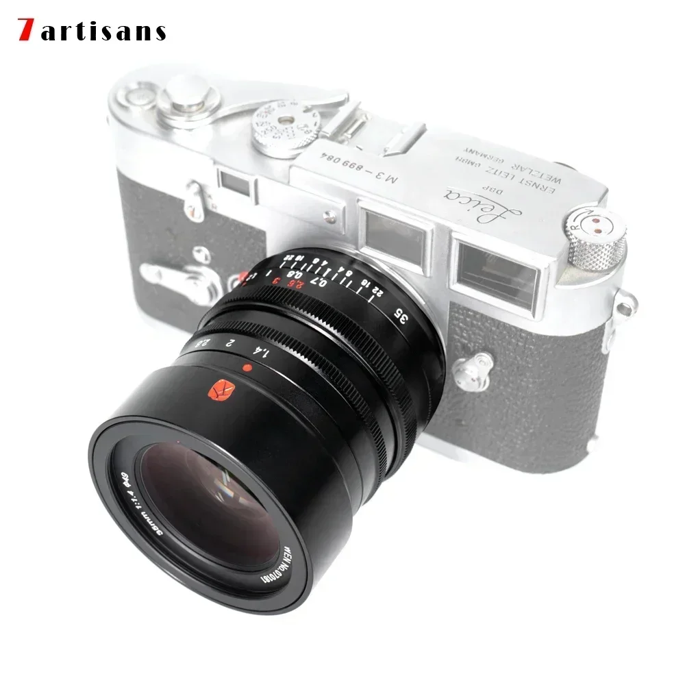 7artisans M35mm F1.4 كامل الإطار دليل التركيز رئيس عدسة لكاميرا لايكا M M2 M3 M4 M8 M9 M10 لايكا م جبل عدسة مع محول