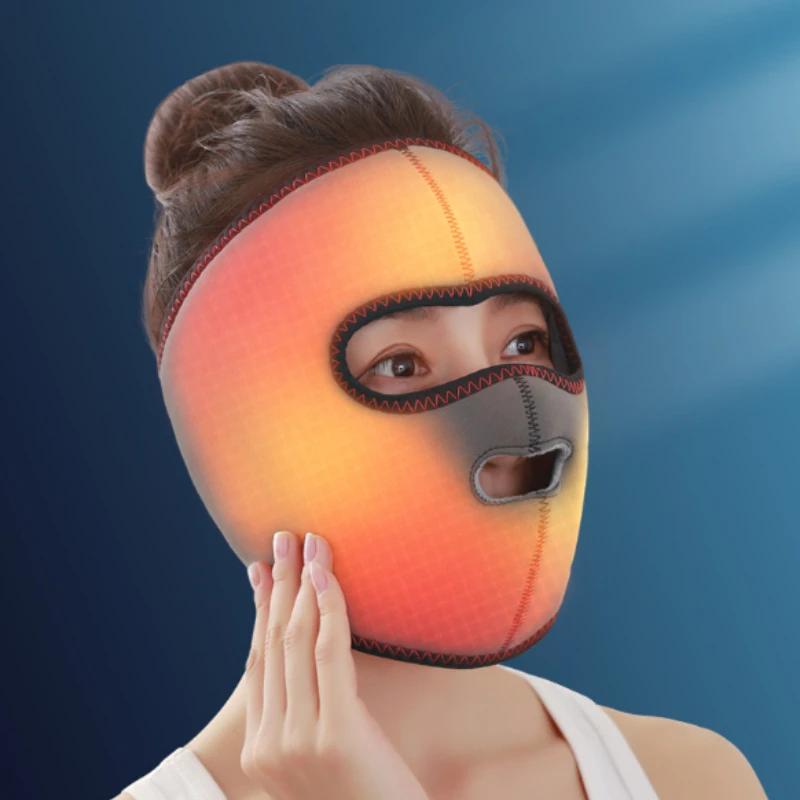 Electrically Heated Head Facial Paralysis Hot Pack Massage Mask Face Aftermath Recovery Instrument Face Spasm Crooked Mouth