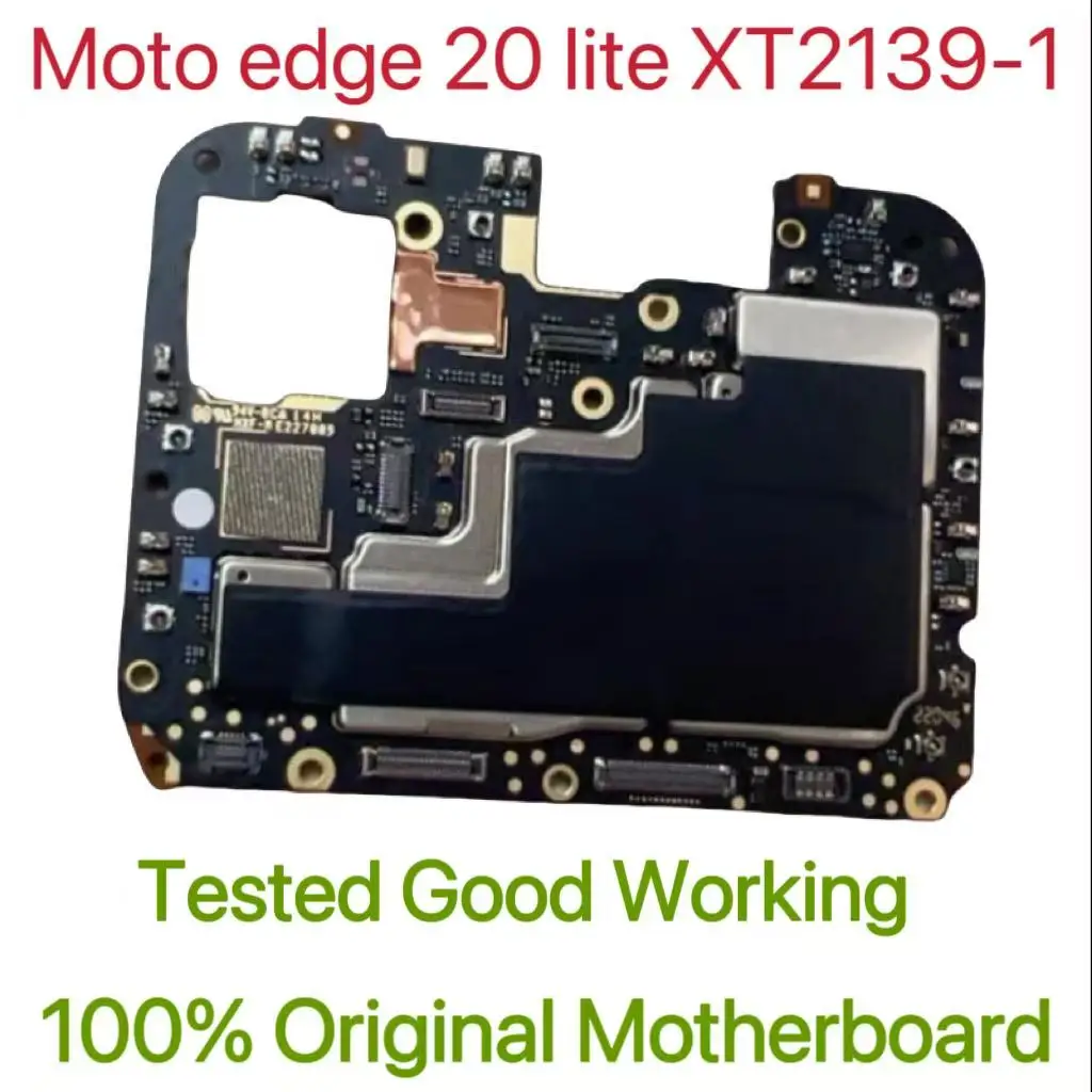 Original Unlocked Main Board For Moto edge 20 lite XT2139-1 Mainboard Motherboard Unlocked With Chips Circuits Flex Cable