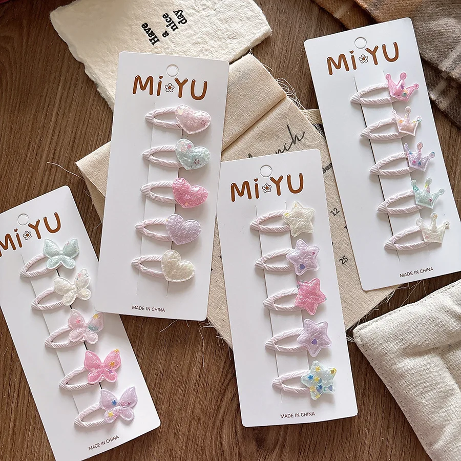 

5 шт./лот, милая детская заколка для волос, заколка для девочек, заколка для волос для малышей, корейский стиль, заколка для волос с короной и звездой, заколка для волос, аксессуары для волос