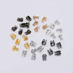 200Pcs 1.5-3.2mm Bead Tip Clam Shell Ball Chain Clasps End Crimps Calottes Beads Connectors For DIY Ball Necklace Chains Jewelry