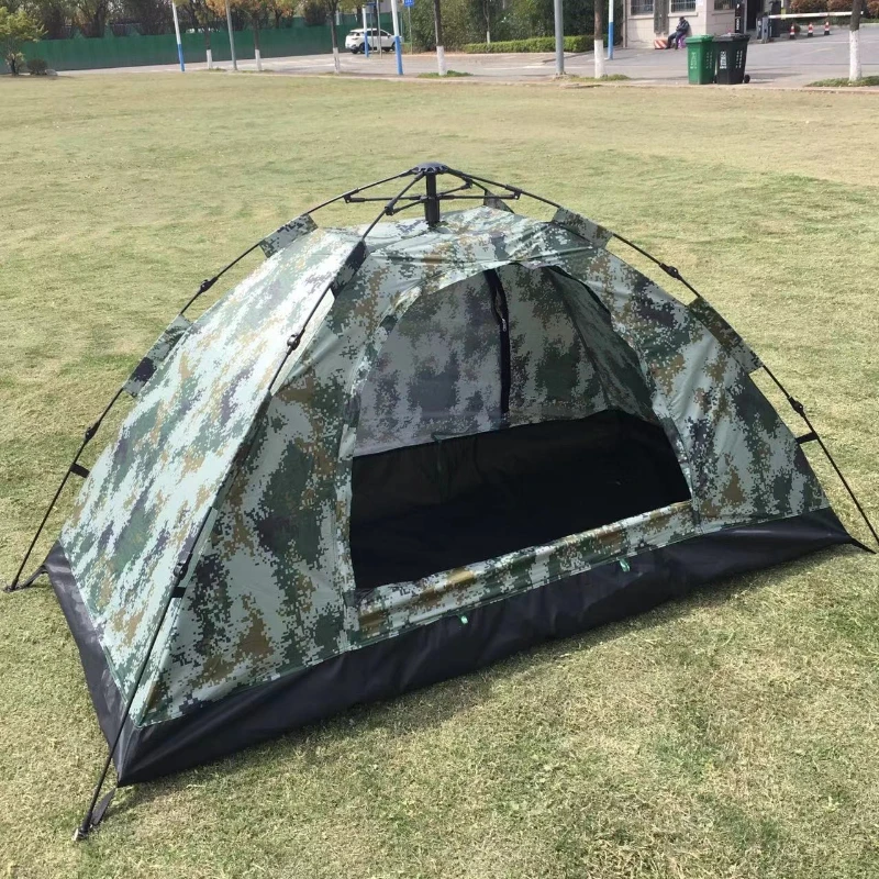 Camouflage Single-layer Tent Foldable Waterproof Thickened Portable Camping Single-person Tent No Setup Required