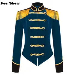 Womens Circus Ringmaster Costume Halloween Cosplay Costume Master Lion Tamer Fancy Dress Soft Velvet Jacket Coats